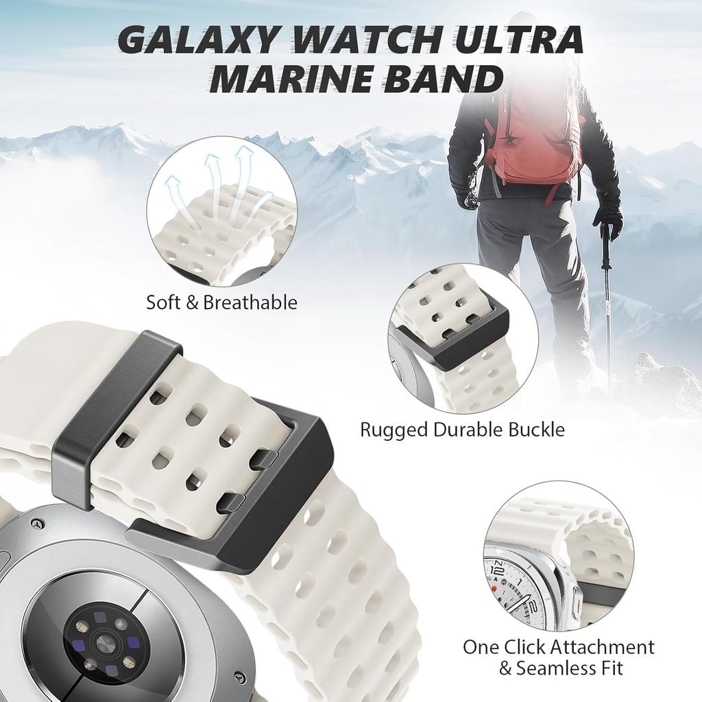 Pasek morski do Samsung Galaxy Watch Ultra 47 mm sportowy pasek silikonowy do GalaxyWatch Ultra akcesoria do paska zegarka