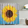 Flower Painting Printed Mildew Proof Polyester Shower Curtains Washable Waterproof Shower Curtains For Bathroom Home Decor