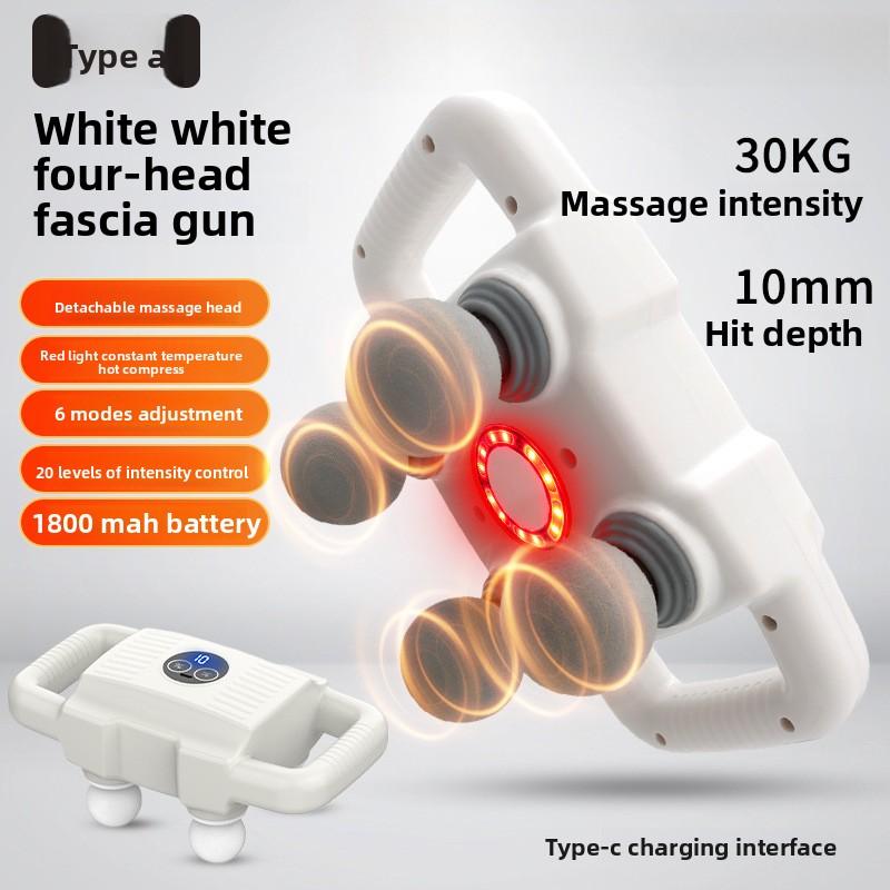 Four-head Fascia Gun Muscle Relaxation Massager High-frequency High-power Electric Neck Membrane Grab Six-head Fascia Gun Massager