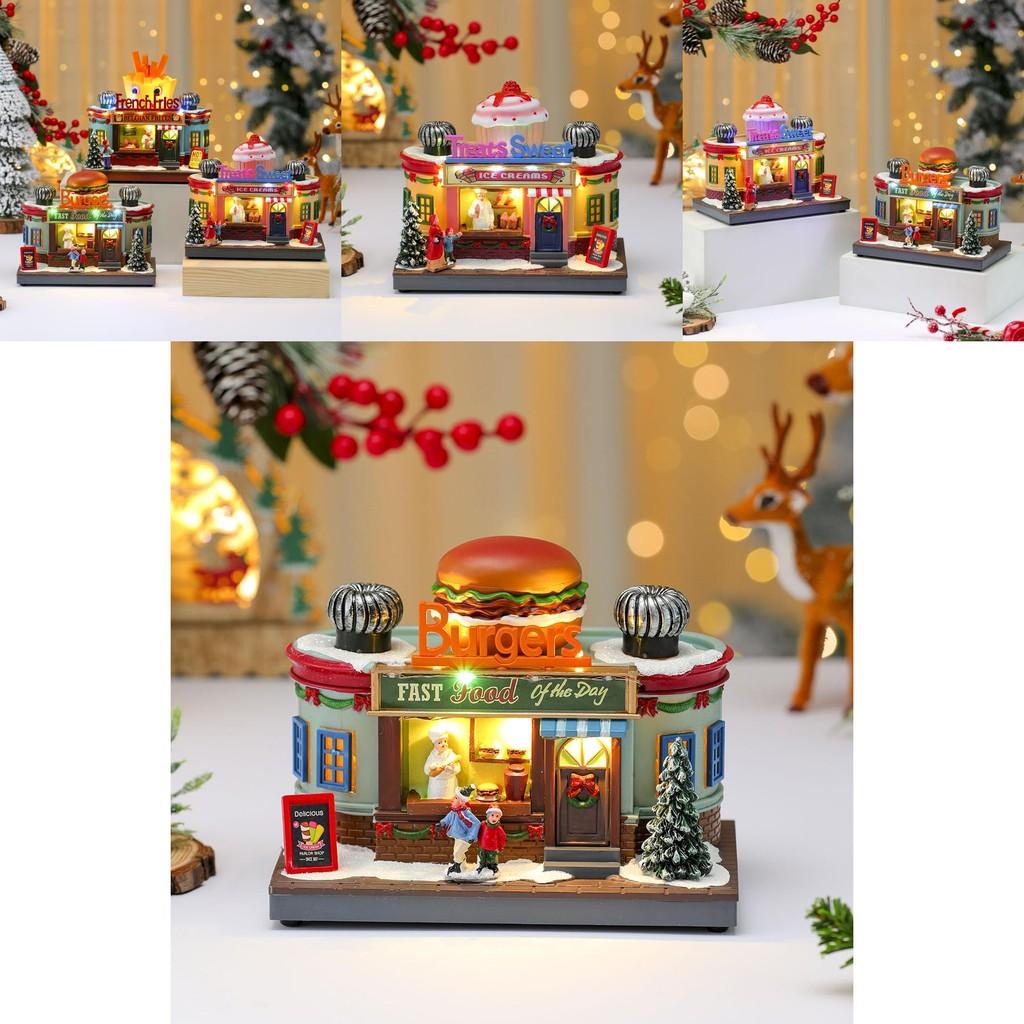 Christmas Creative Rotating Hamburger Music Box Decoration With Light For Kids And Holiday Decor