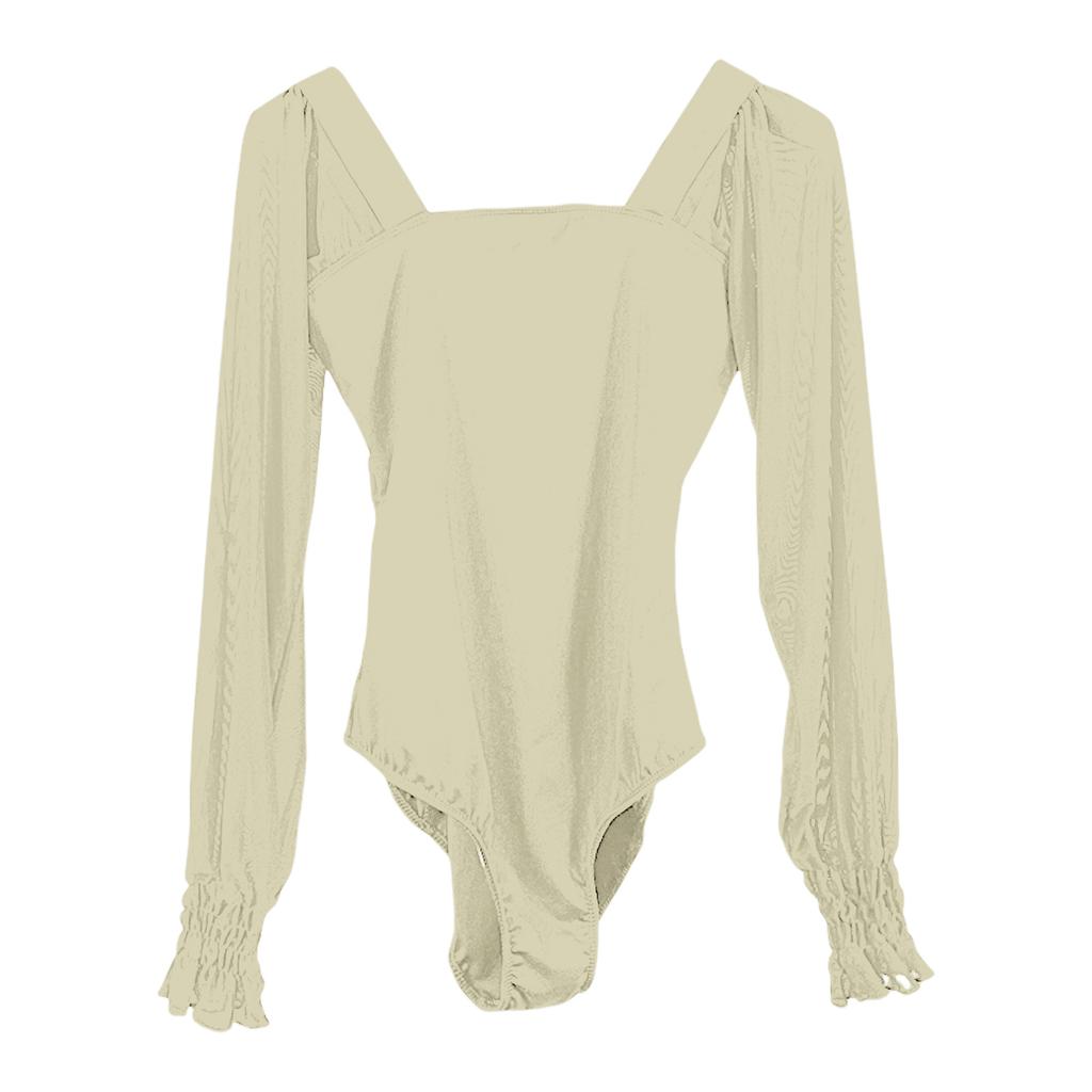 Maillot de Ballet de Manga Larga Body de Gimnasia Elástico Ropa de Baile para Mujeres Adultas Maillots de Bailarina