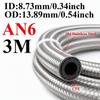 AN4 AN6 AN8 AN10 AN12 Universal Stainless Steel Braided Rubber Fuel Hose Oil Gas Cooler Line Pipe Tube For Car Universal 1M-4M