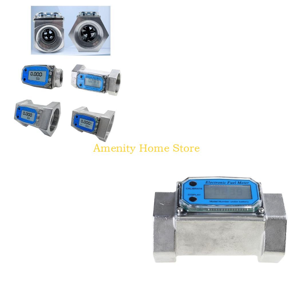 F26C Liquid Flow Sensor Meter for Fuel Water 1in/2in/2.5in/3in Electronic Turbine- Flow Meter Battery Operated(NOT Included)