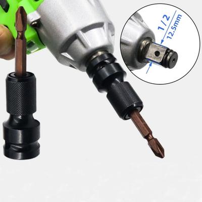 1/4" Hex Shank Drill Chuck Conversion Kit Converter Impact Driver 1/2" Square Quick Change Adapter Converts Air Power Wrench