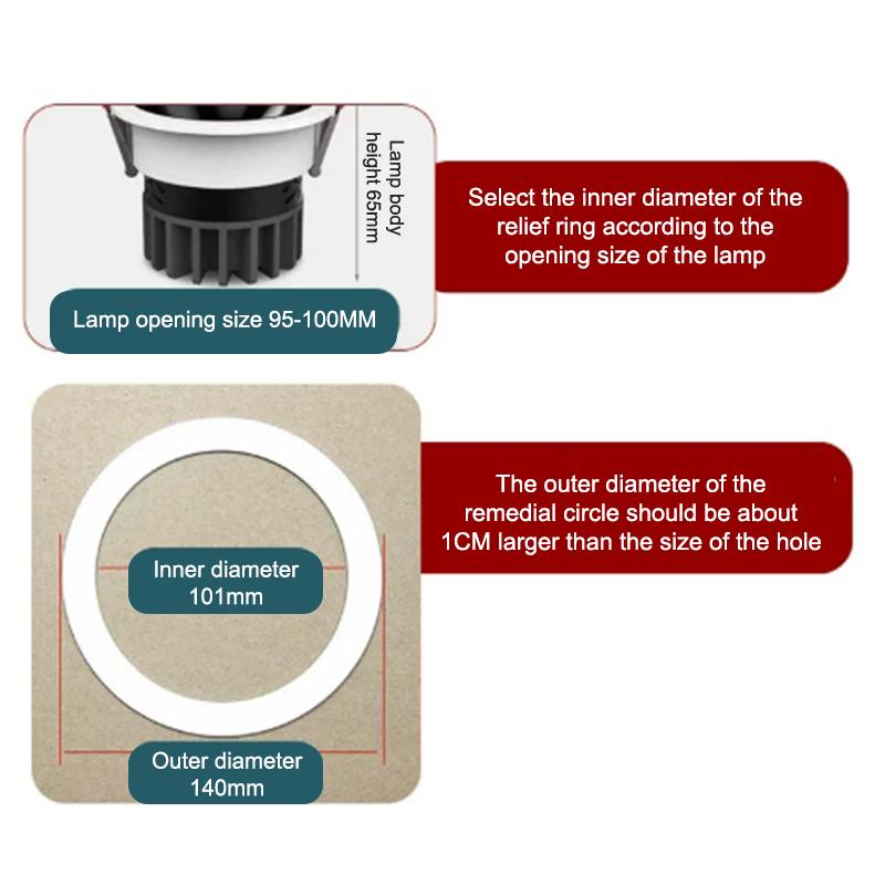 1Pc Led Spotlight Downlight O Rings White Lampshade Ring Adapter Concealed Spacers Shims Washers Light Stand Gaskets