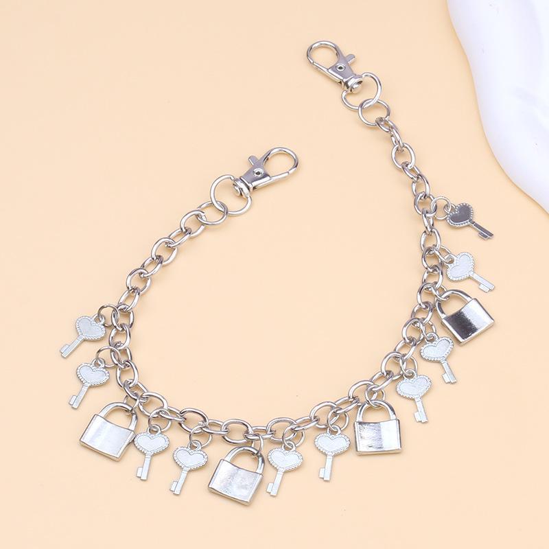 Gothic Punk Detachable Bag Chain Set With Multiple Cool Charm Designs For Handbag Decor Y2K Alt Style Daily Wear
