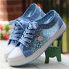 Women Shoes  Fashion Summer Casual Shoes Cutouts Lace Canvas Hollow Breathable Platform Flat Shoes Woman Sneakers
