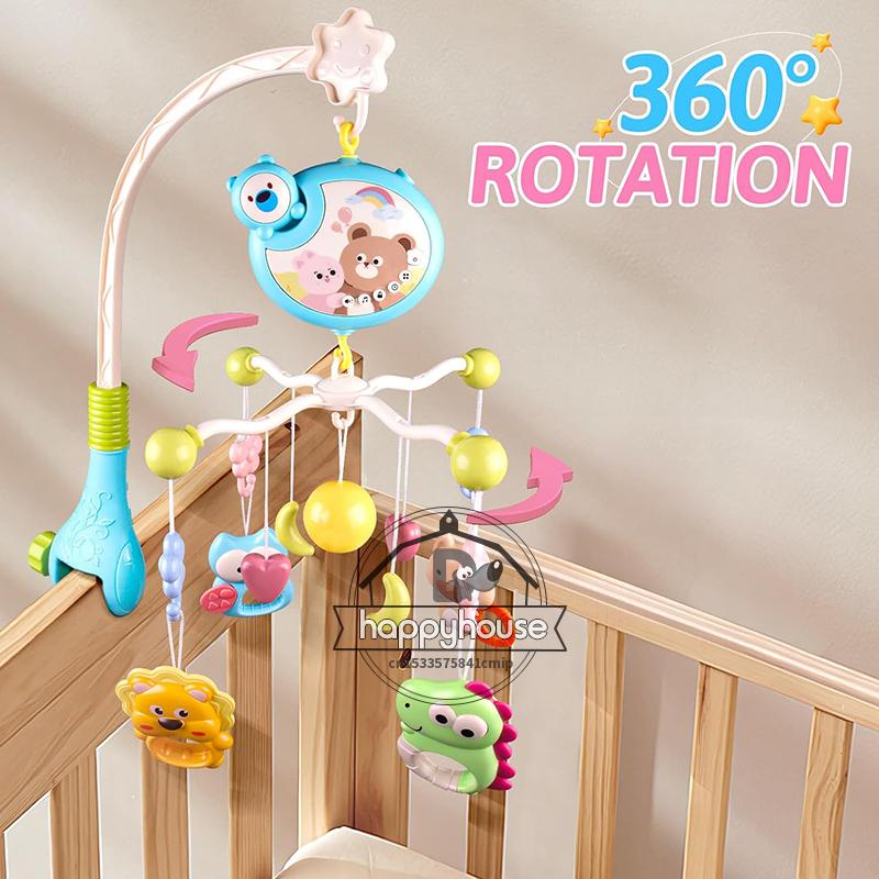 Remote Control Musical Baby Crib Mobile with Lights Music  Projection for Infants Crib Toys for Newborn Baby Mobile for Crib
