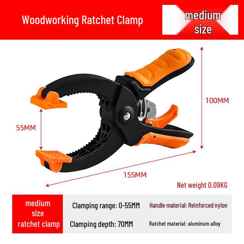Adjustable Ratchet Woodworking G Clamp: Universal Clip Tool for Wood Board Fixing and Quick Pressure Tightening