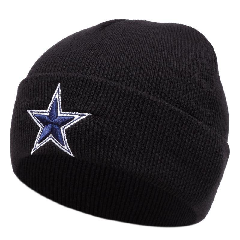 European American Outdoor Casual Beanie Cross-Border Five-Pointed Star Three-Dimensional Embroidery Trendy 100% Acrylic
