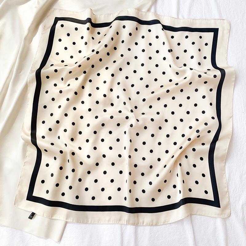 

Vintage Neckerchief Female Headscarf Hijab Hair Wrap Satin Print Silk Shawl Headband Square Scarf For Women Foulard Bandana