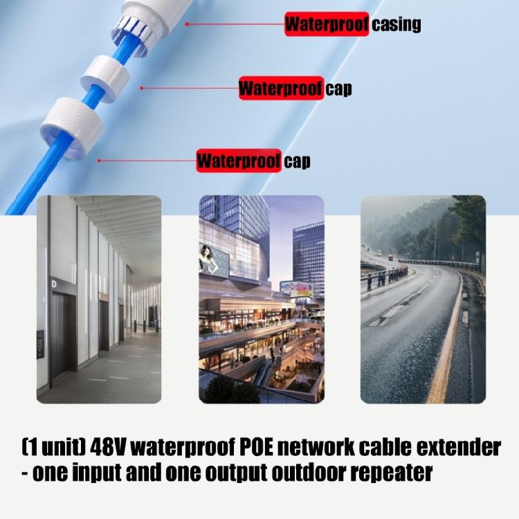 Weatherproof Ethernet Repeaters 48V POE Extender With IP67 Protections For Outdoor Cameras Networking Signal Boosting