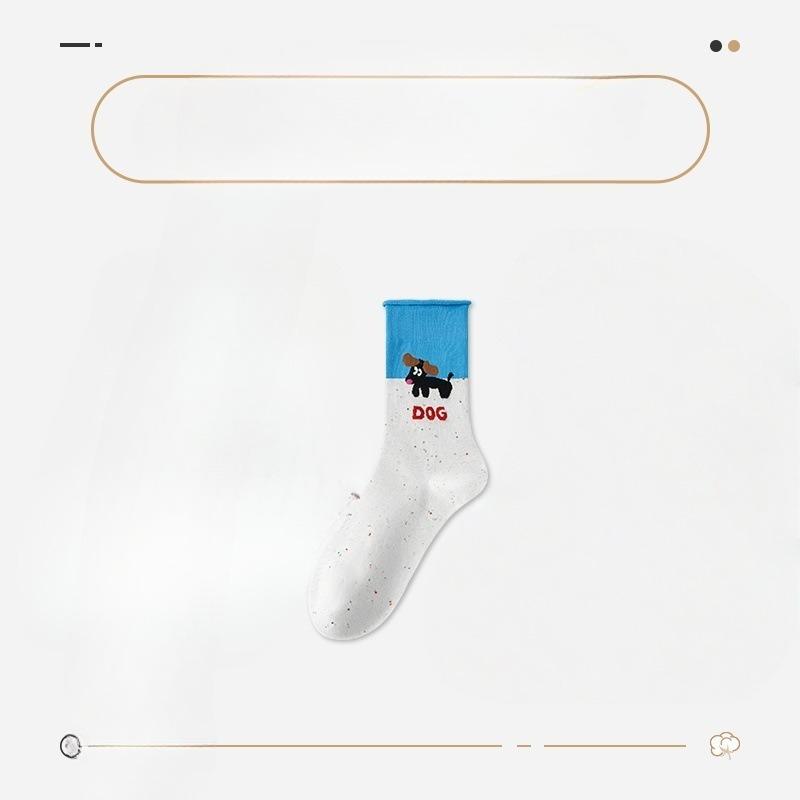 Female Spring and Autumn New Lovely Cartoon Sports Tube Cotton Socks