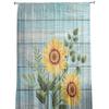 Sunflower Blue Wood Board Curtain For Living Room Transparent Tulle Curtains Window Sheer For The Bedroom Accessories Decor