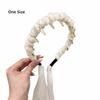 U Shape Satin Fabric Hair Bands Adjustable High Top Headpiece Non Slip Pearl Hair Band Tooth Comb Fabric Ribbon Hair Hoop