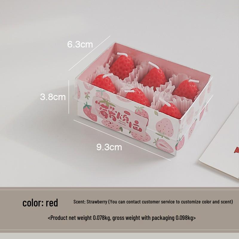 Strawberry Scented Soy Wax Candle - Creative Fruit-Shaped Home Decor for Parties and Birthdays