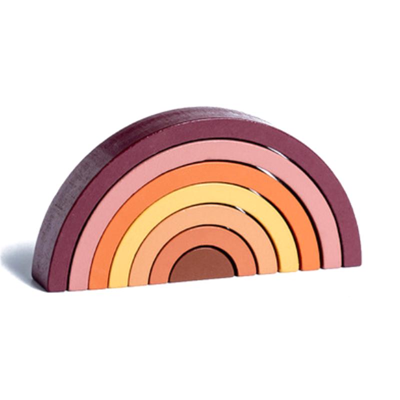 Arch Bridge Rainbow Building  Kids Wood Stacker Baby Toy Color Cognitive Children Montessori Educational Wooden Toys