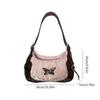 Fashionable Armpit Bag PU Leather Handbag with Butterfly Pattern Unique Shoulder Bag for Women and Girls