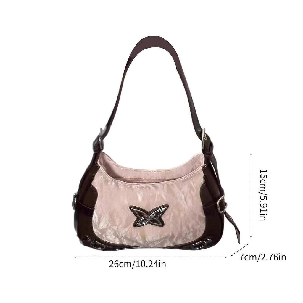 Fashionable Armpit Bag PU Leather Handbag with Butterfly Pattern Unique Shoulder Bag for Women and Girls