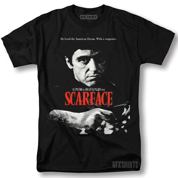 Scarface Movie Al Pacino Poster Movie Classic Film Graphic T-shirt XXXL
