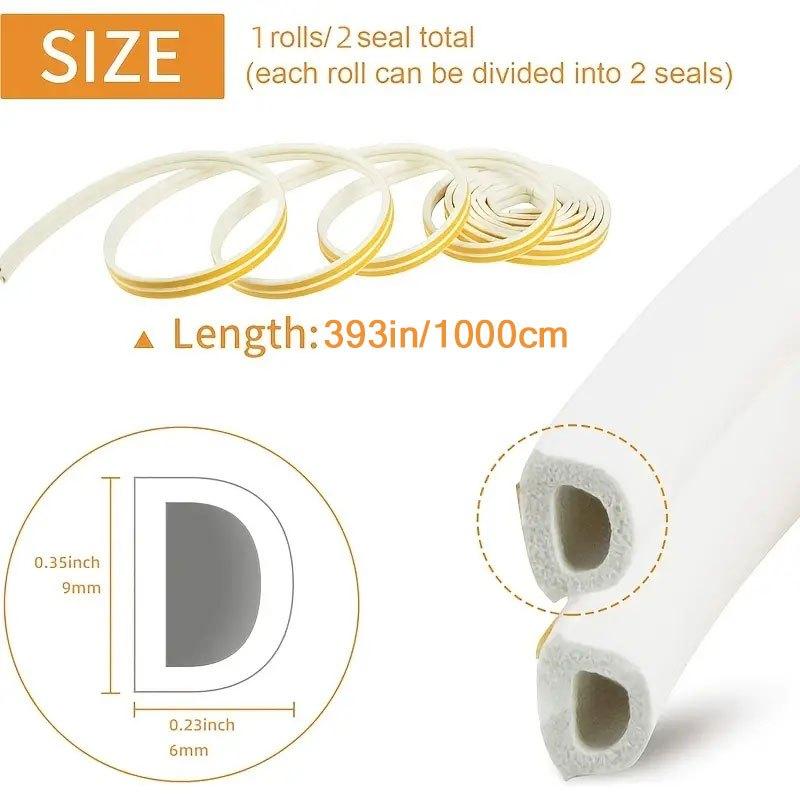 10M Self Adhesive Foam Tape Door Sealing Strip Noise Insulation Anti-Collision Window Gap Draught