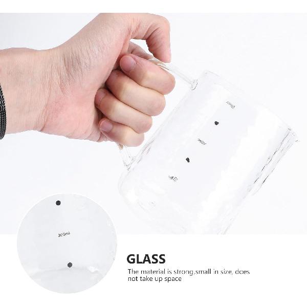 jojofuny Coffee Milk Frothing Pitcher Glass Measuring Cups Mixing Glass Mug with Handle 500ml for Espresso Steaming Measure Latte Art Measuring Cup