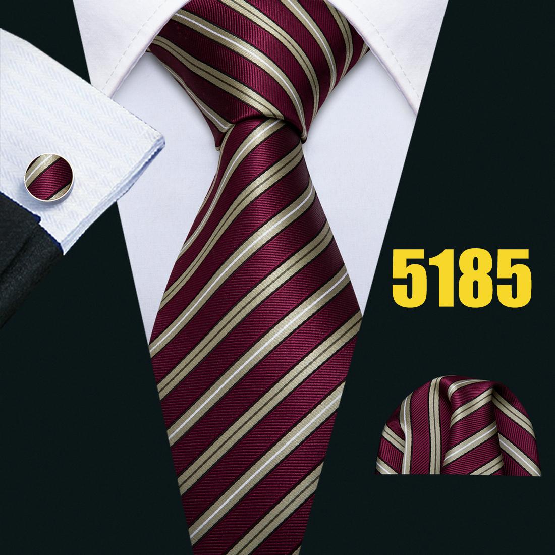 

Barry.Wang модный полосатый галстук для мужчин классический тканый шелковый галстук носовой платок запонки формальный повседневный N-5185