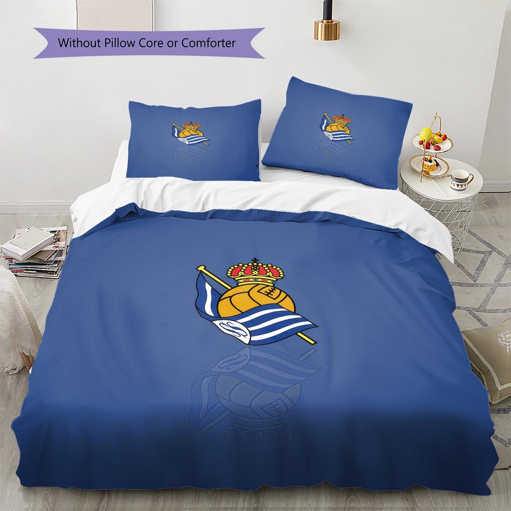 Real Sociedad Pattern Bedding Quilt Set  Home Decoration  Gift (1 * duvet cover + 2 * pillowcase  without core)