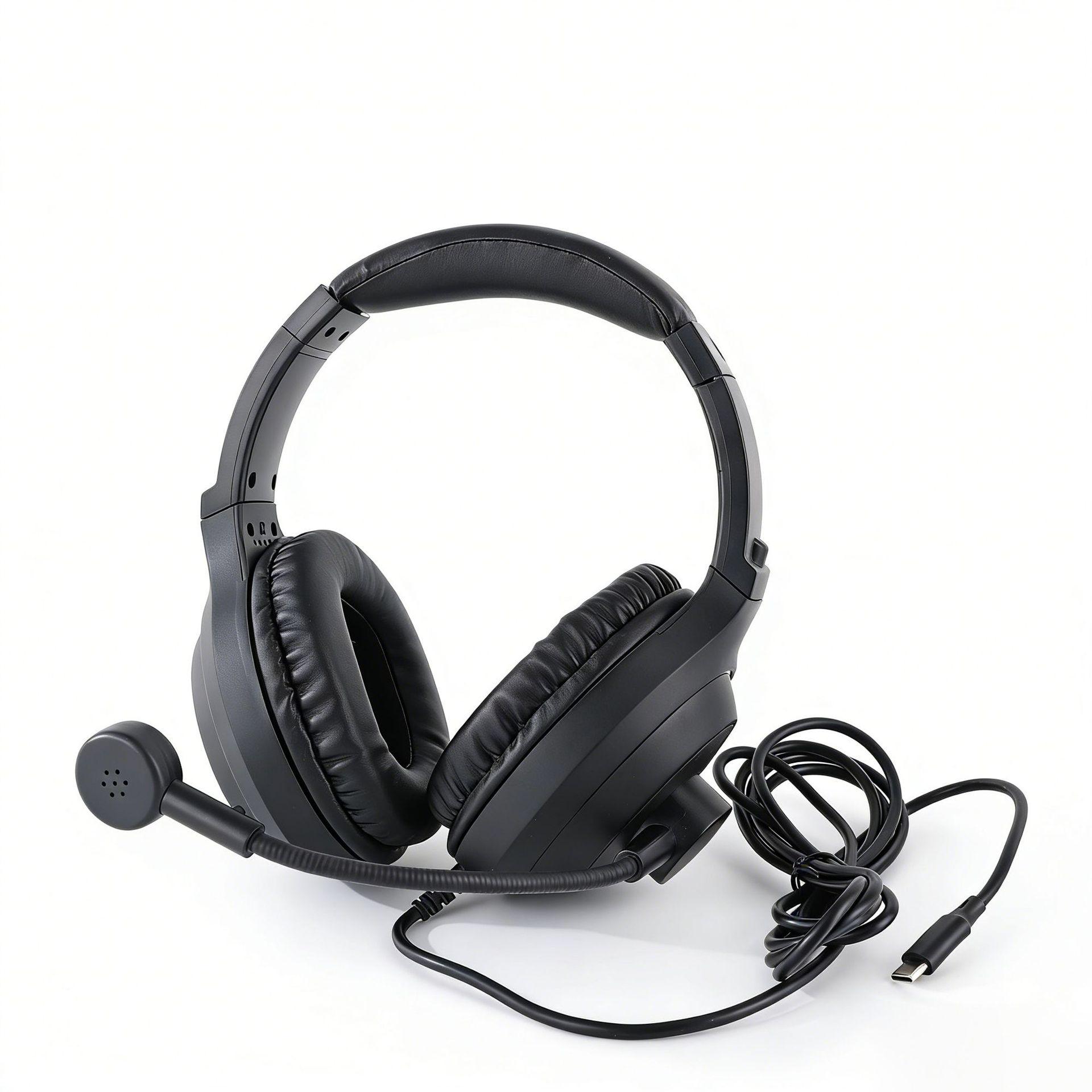 

SXM-898 Type-C Headset with Microphone for Cross-Border Hearing Tests on Computers, Tablets, and Phones чорний