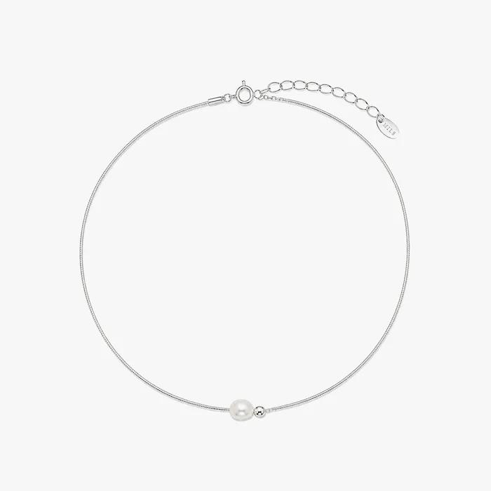 [925 silver]Pearl Facet Snake Chain Bracelet . MLB264