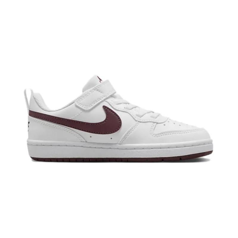 Nike Court Borough Anti Slip Wear Resistant Low Top Kids' Skateboarding Shoes White Children Aged 3 7 Years Old Sneakers DV5457-112