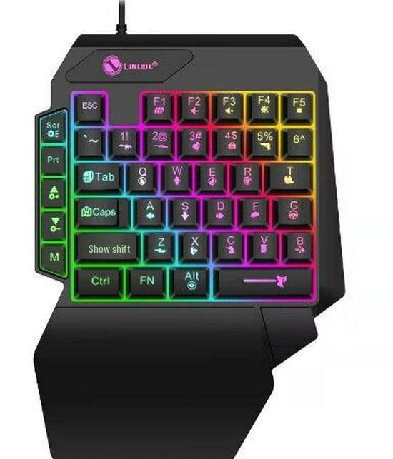 JiaYing PUBG One-Handed Keyboard & Mouse Auto-Press Gun Peripheral Set