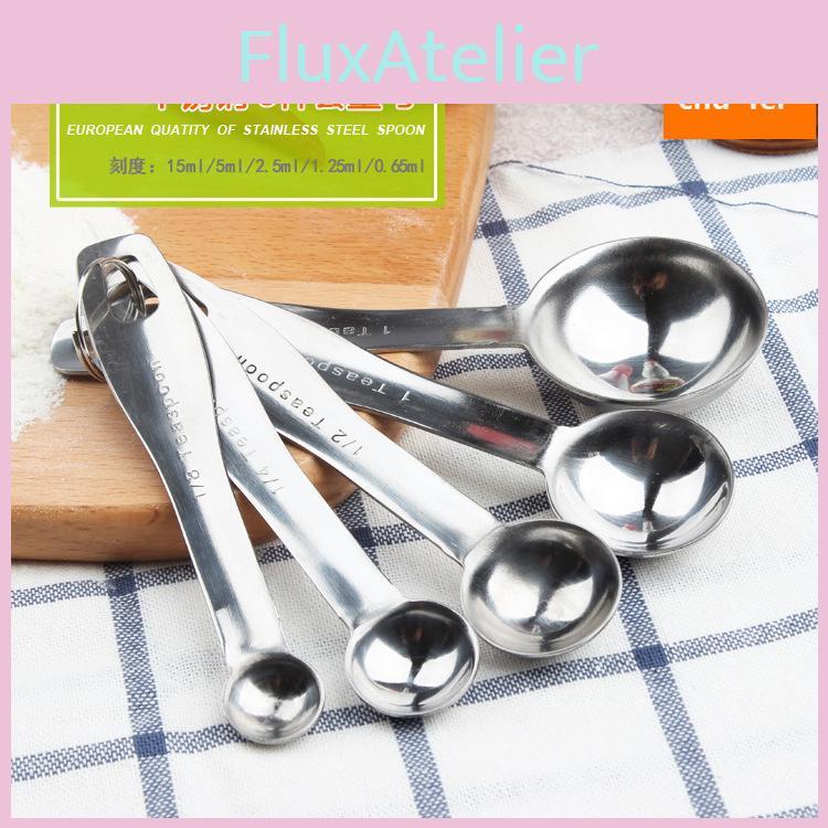 Sleek Stainless Steel Measuring Spoon Set Of Five Ideal For Coffee Baking And Holiday Gifts