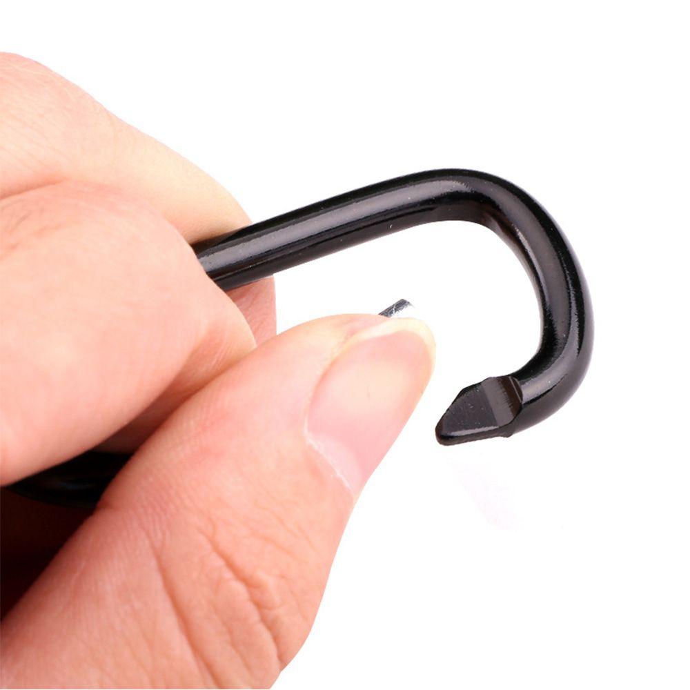 Equipment Black-color Aluminium Climbing Button Camping Hiking Hook Buckle Keychain Alloy Carabiner