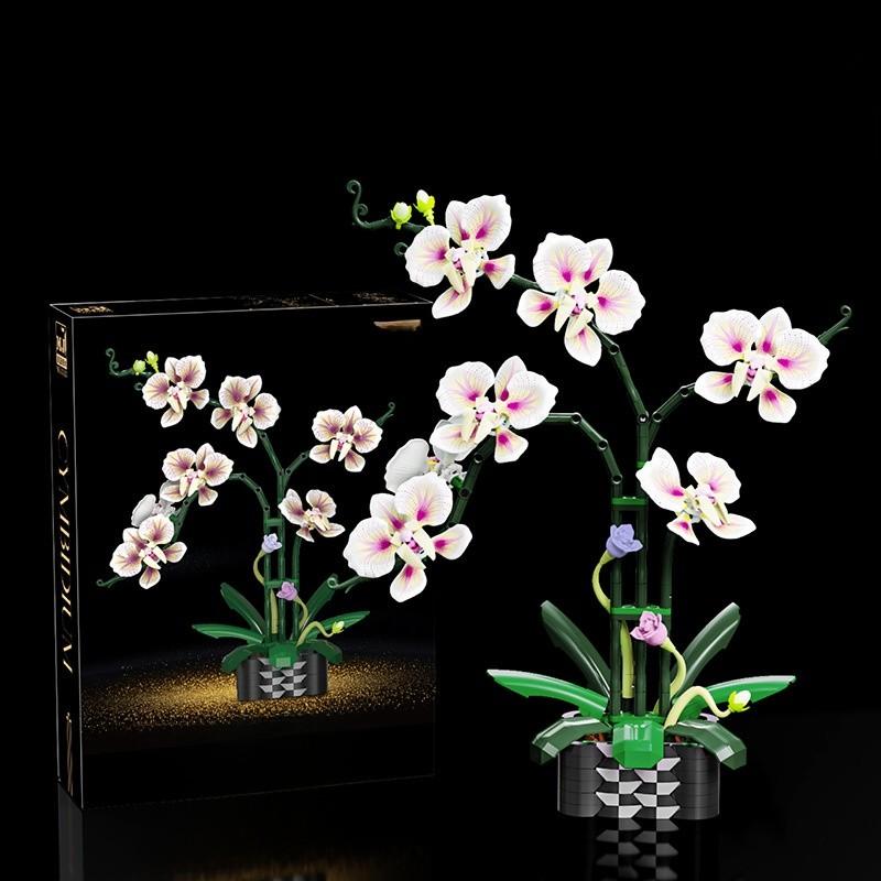 Building Cymbidium Plastic Block Flower Toy Set For Diy Creative Toy Building