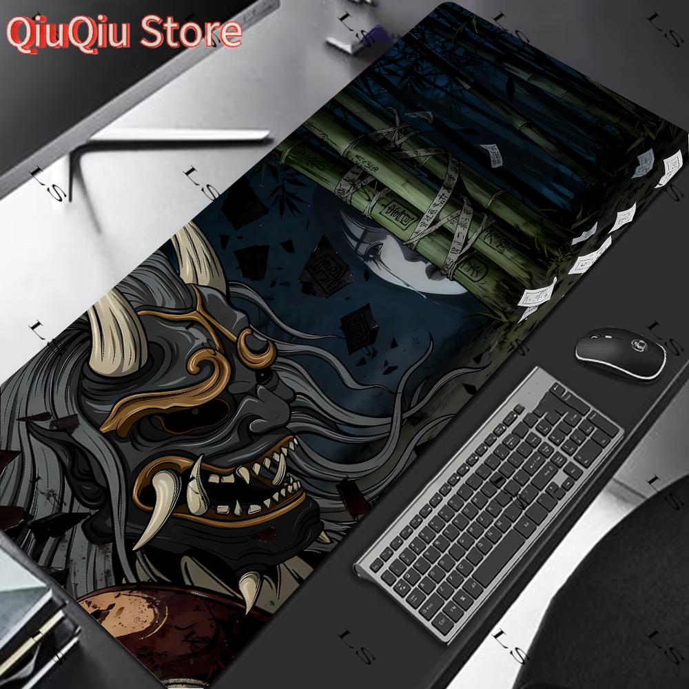 Japanese Devil Grey MousePad Large Computer Gamer Lock Edge Table Mat Laptop Oni Mouse pad HD Print Non-slip Rubber Keyboard Rug
