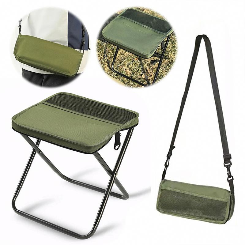 Folding Chair with Mesh Bag Crossbody Bag Outdoor Supplies with Storage Bag Oxford Fabric Waterproof Convenient To Carry