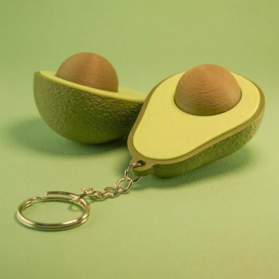 3D Tištěná Klíčenka s Avocado Clickerem Tlačítko na Dekompresi Klíčenka Fidget Hračka pro Pracovníky Doma i v Kanceláři Úzkost Úleva od Stresu Stolní Hračka
