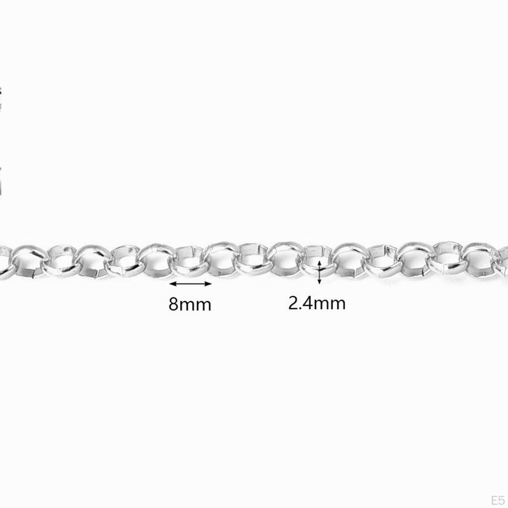 15 Feet 8mm Wide Aluminum Chains with Round Links Accessories for Jewelry Making And DIY,