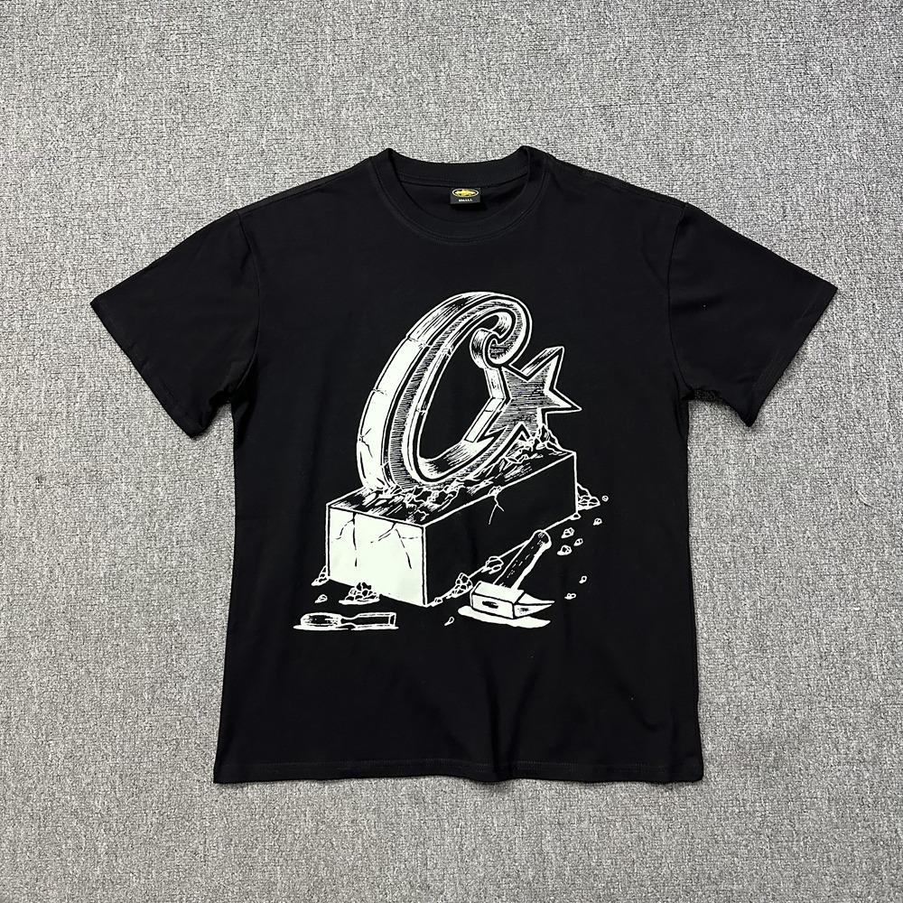 Cross-border American High Street Alcatraz Series Letter Pattern Printing Casual Loose Short-sleeved T-shirt Top Men's and Women's Tide
