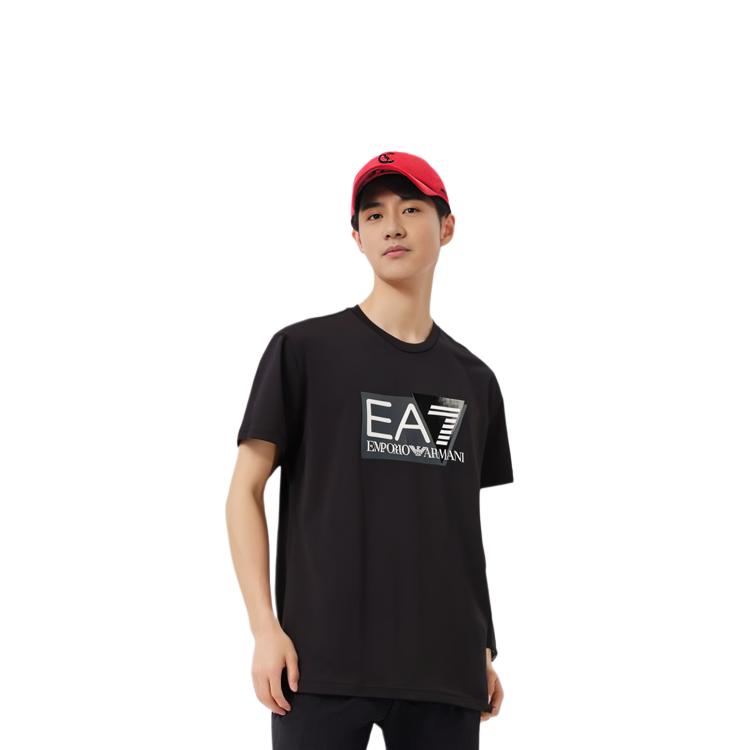 EMPORIO ARMANI EA7 SS24 T Shirt Men's Black 3DPT09-PJ02Z-1200