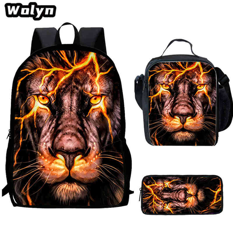 Lion King Schoolbag High Definition Printing Multi-Function Cross-Border Burden Reduction Large Capacity Backpack