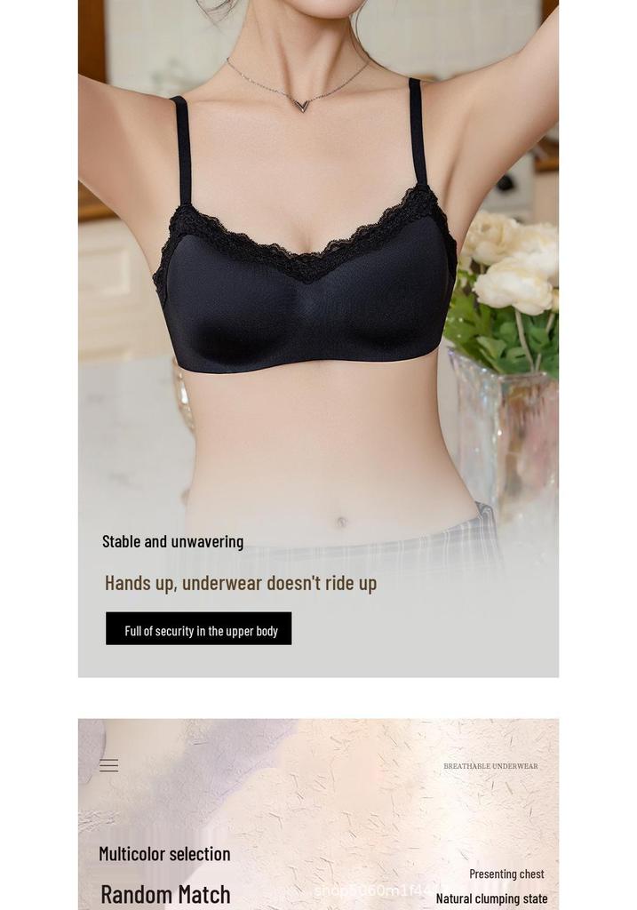 Cloud Lace Push-up Lingerie: Soft, Breathable, Wire-free Bra for Small Busts - Sexy & Comfortable.