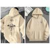 Felpa con cappuccio da uomo oversize stampata, felpa casual a maniche lunghe, pullover per l'autunno