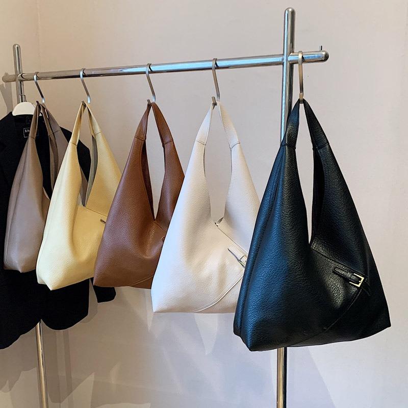 Einfarbige Achseltasche Damen Wintermode Tragetasche Ins Trend Einfach Retro Große Kapazität Einzelne Schulter PU-Tasche
