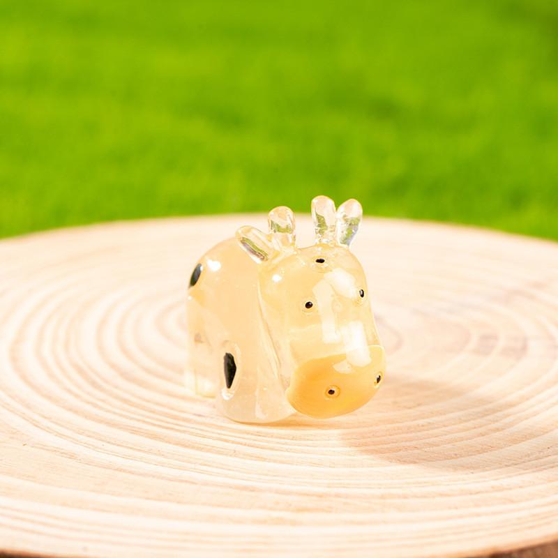 Cute Glowing Cow Resin Miniatures For Creative Landscaping And Table Decor