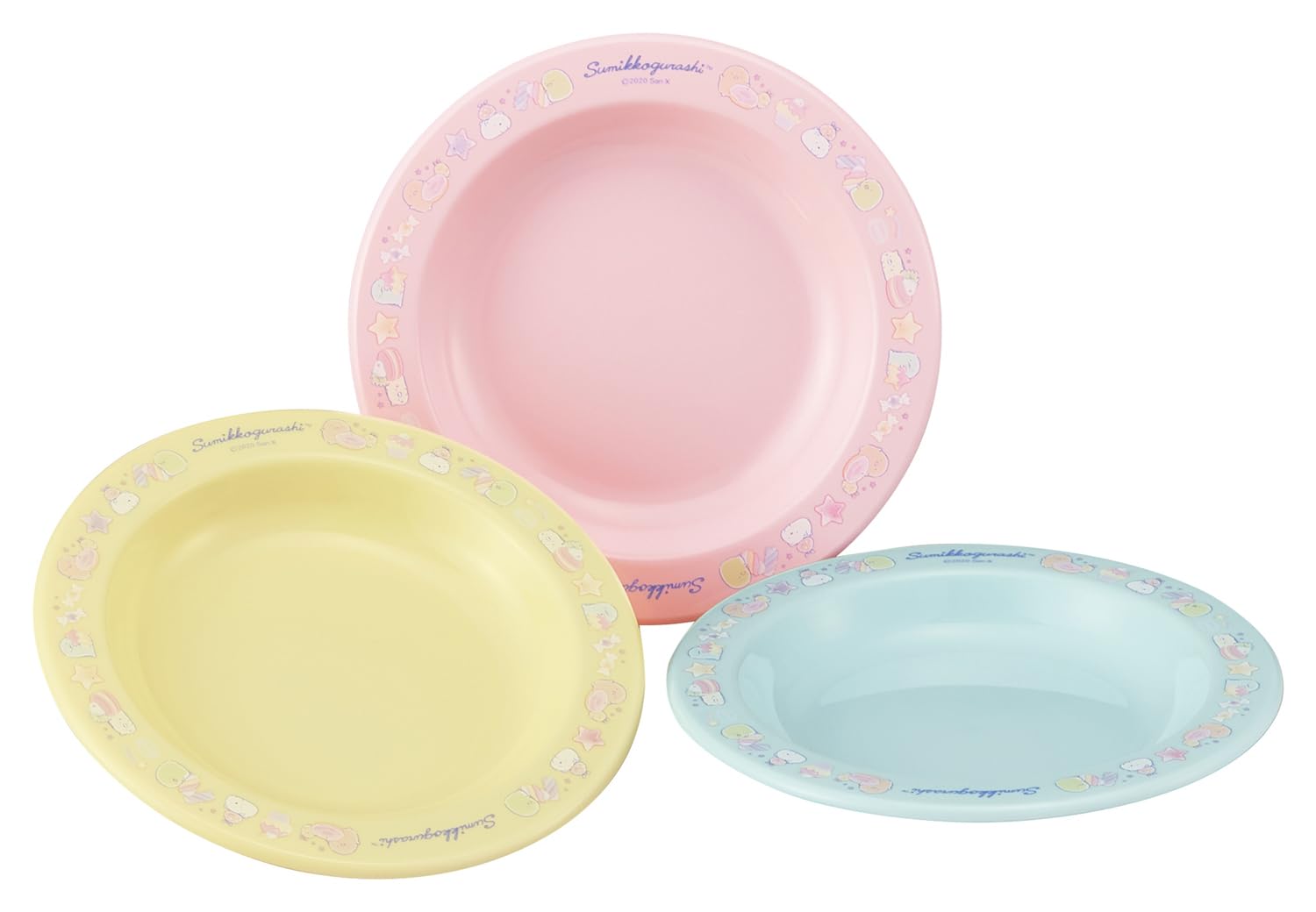 

OSK Tableware Small Plate Sumikko Gurashi Set of 3 Made in Japan Dishwasher Safe Children s [Diameter Approx. 14.7cm/Microwave OK] PT-21