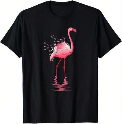 Pink Flamingo Breast Cancer Awareness T-shirt