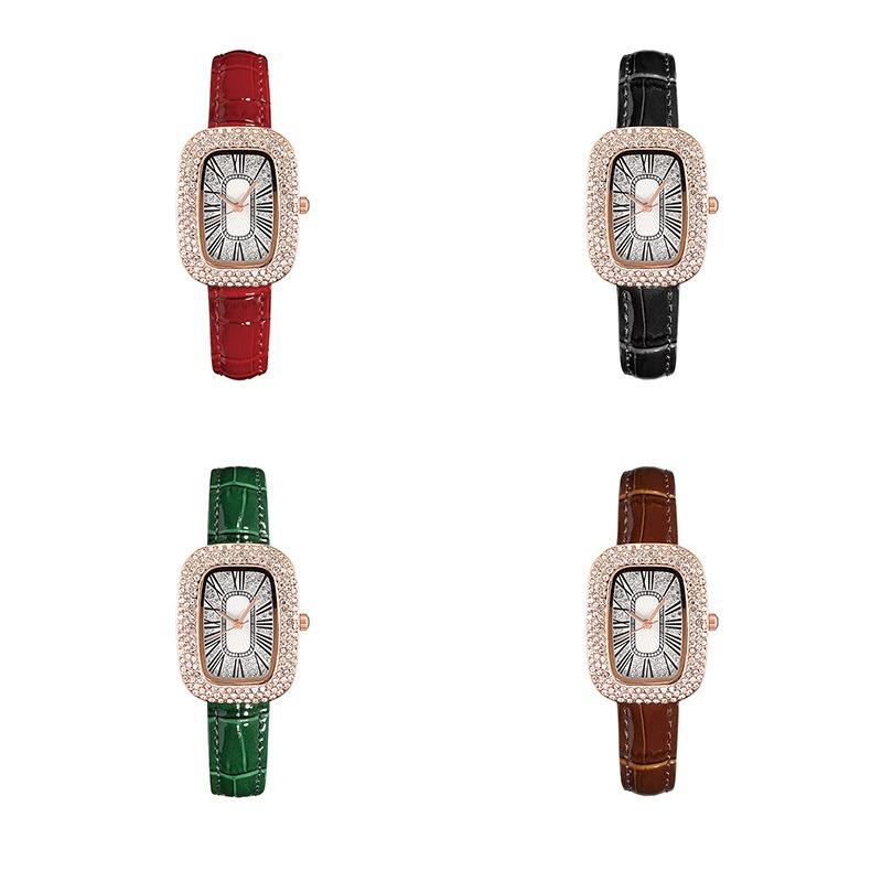 Small green watch ladies watch female niche pigeon egg Internet celebrity rhinestone gypsy female watch