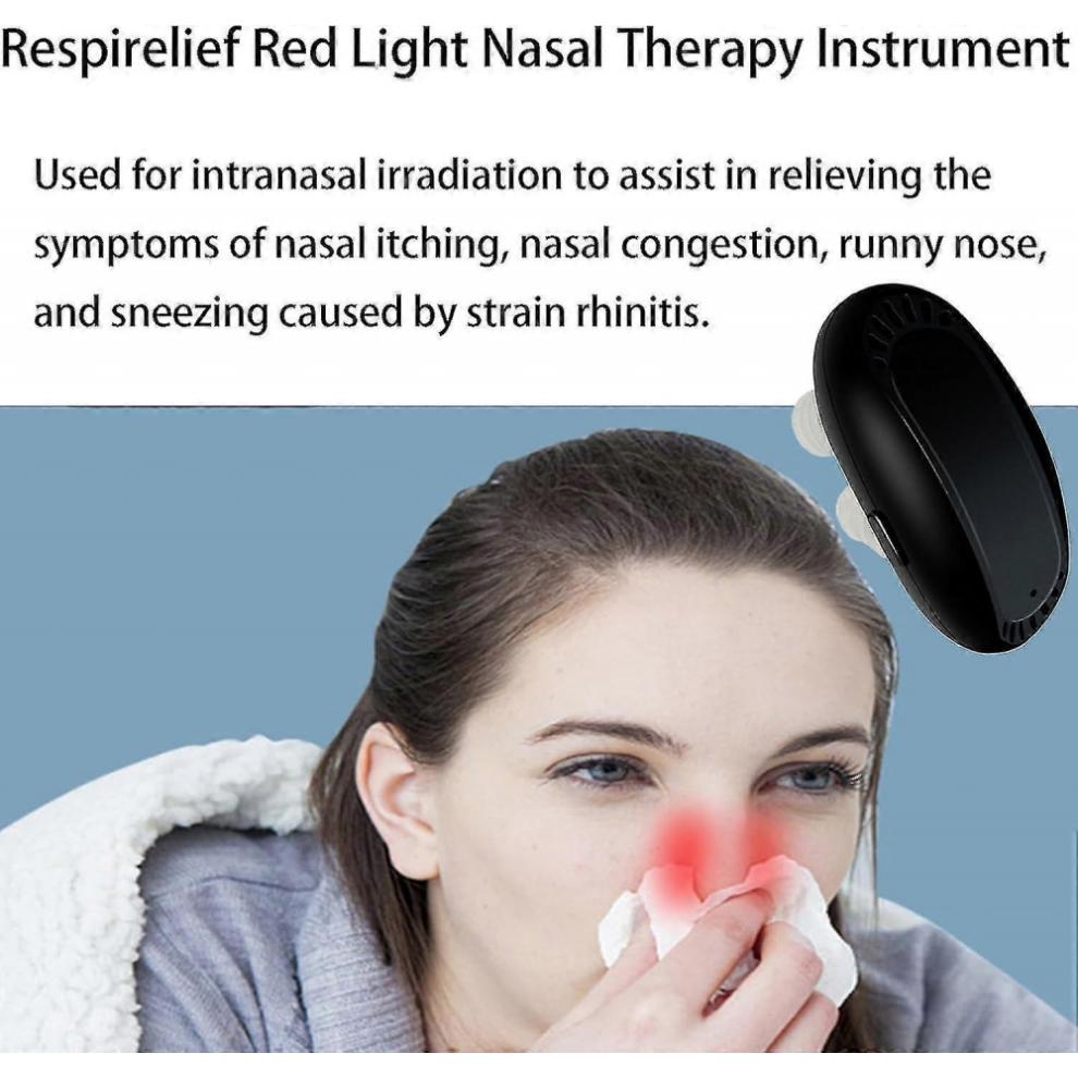 RespiRelief Red Light Nasal Therapy Instrument, Red Light Therapy for Nose, Nasal Therapy Device